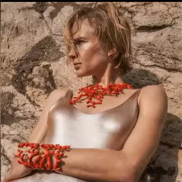 BEST SELLER!! Red Coral Branch Statement Necklace - Picture 3 of 8